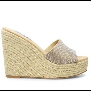 Steve Madden Sparkling Tan Wedge Sandals